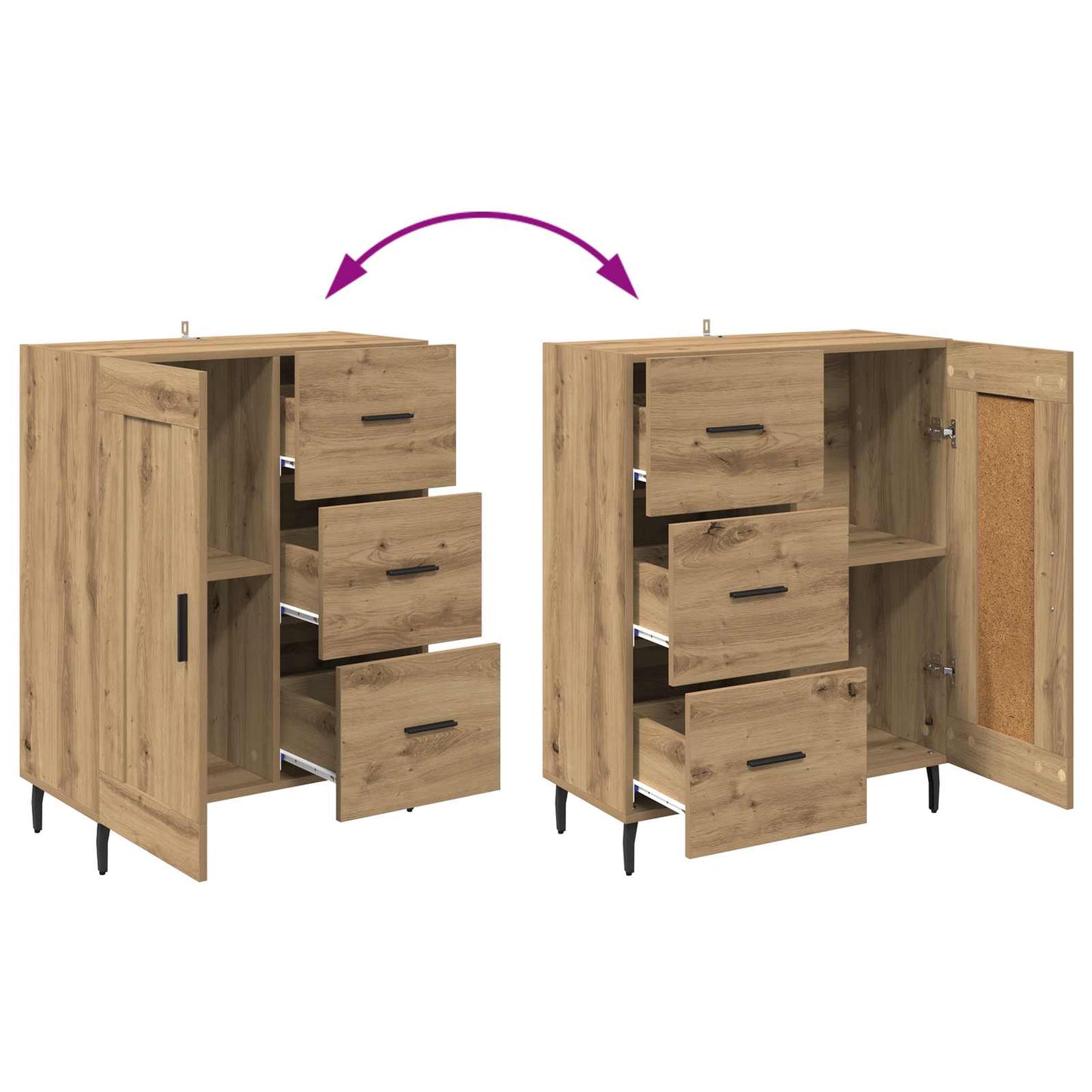 Sideboard Artisan Egetræ 69,5 x 34 x 90 cm