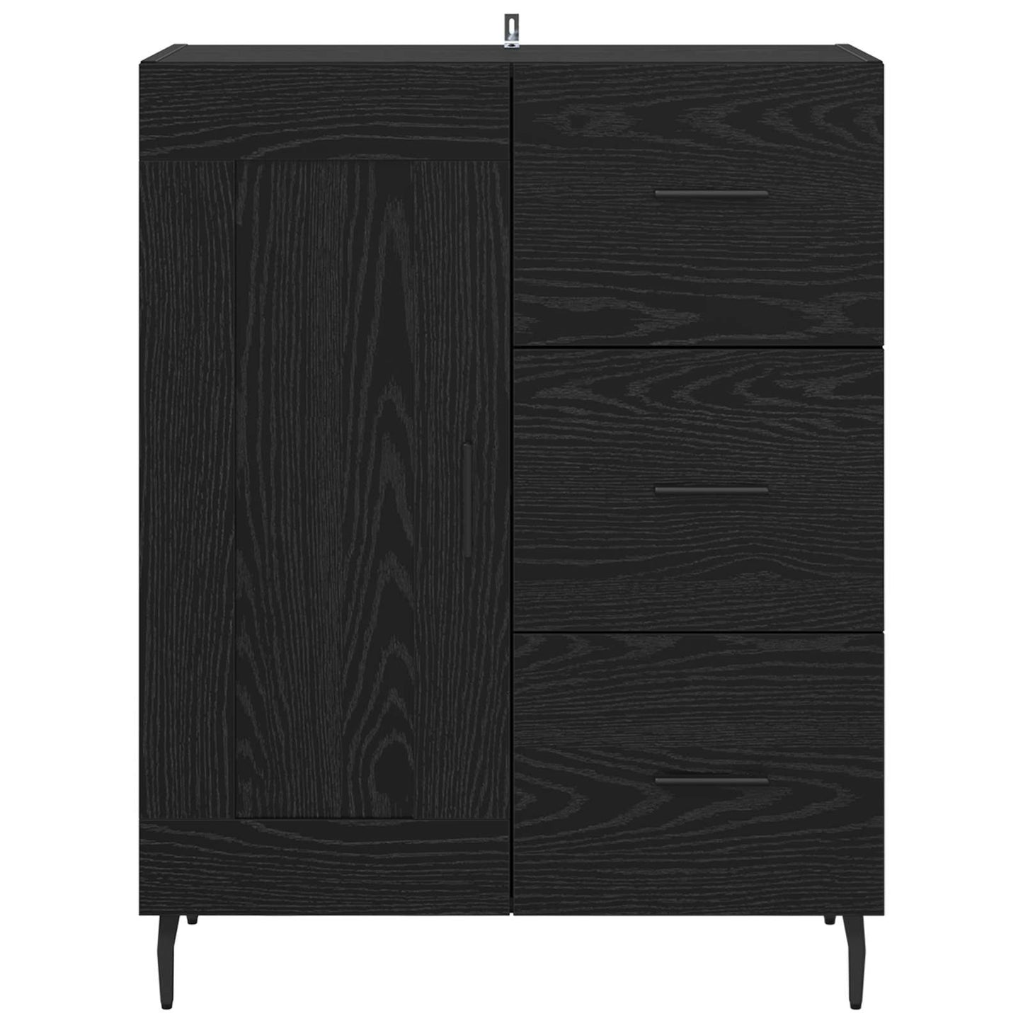 Sideboard Sort eg 69,5 x 34 x 90 cm Ingeniørt træ og jern