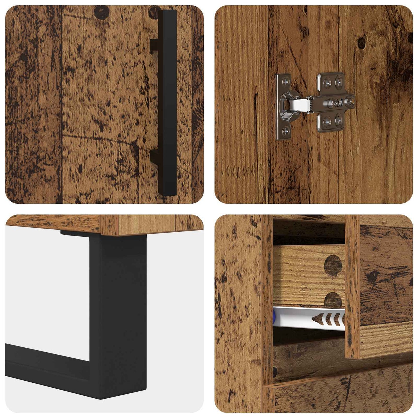 Sideboard Gammelt træ 69,5 x 34 x 90 cm Ingeniørt træ og jern