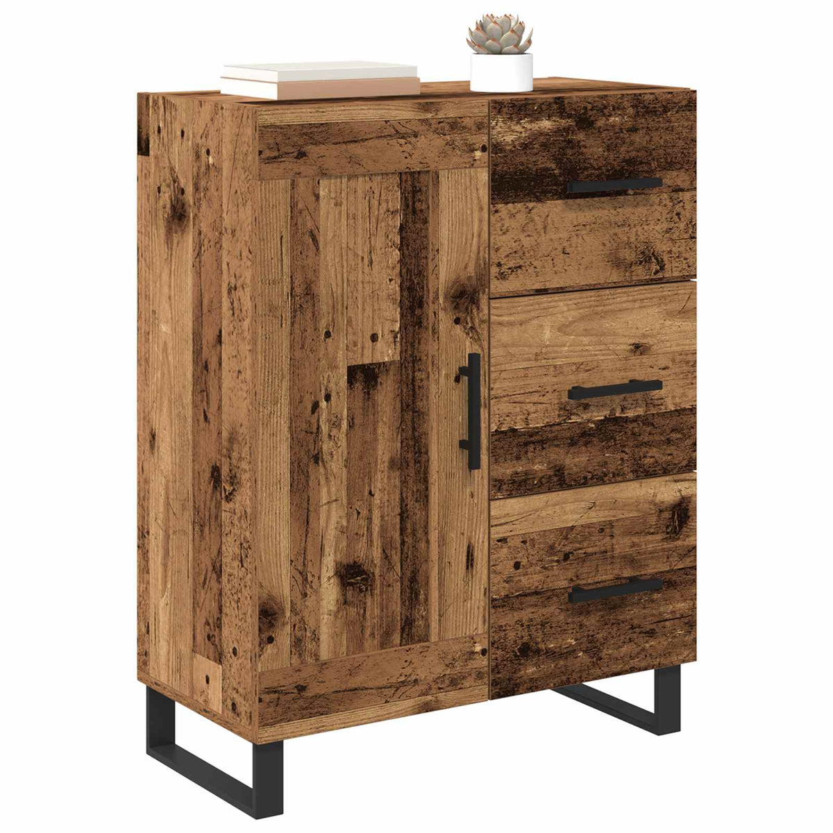 Sideboard Gammelt træ 69,5 x 34 x 90 cm Ingeniørt træ og jern