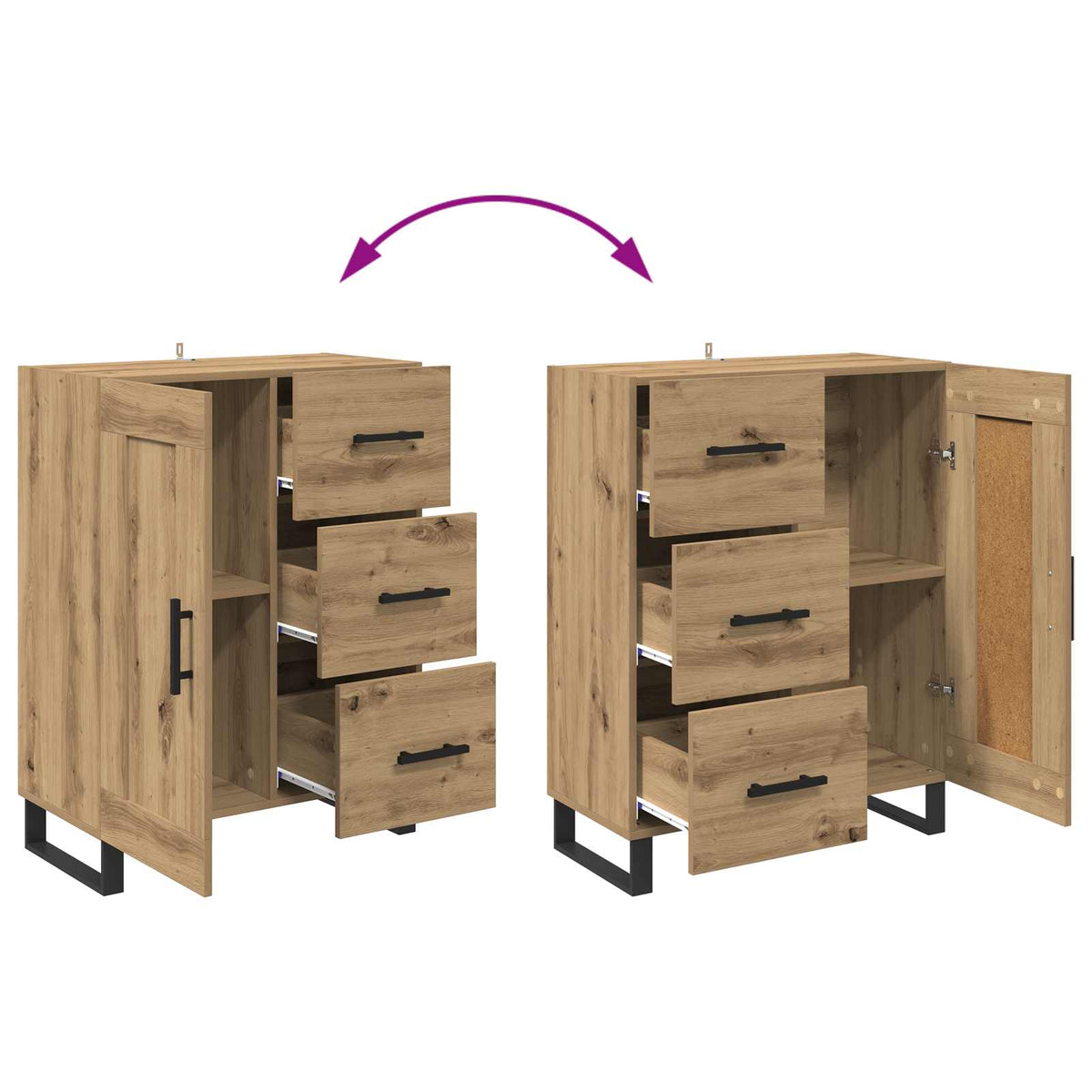 Sideboard Artisan Egetræ 69,5 x 34 x 90 cm