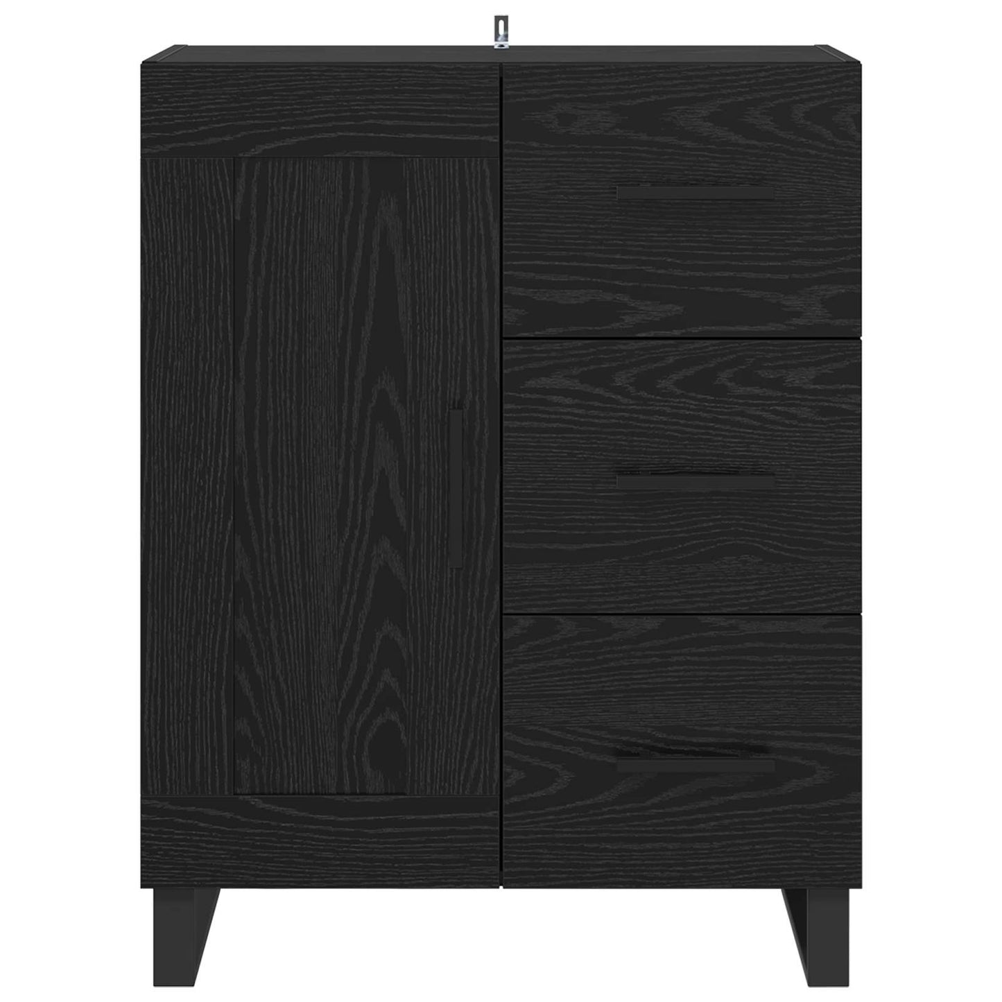 Sideboard Sort eg 69,5 x 34 x 90 cm Ingeniørt træ og jern