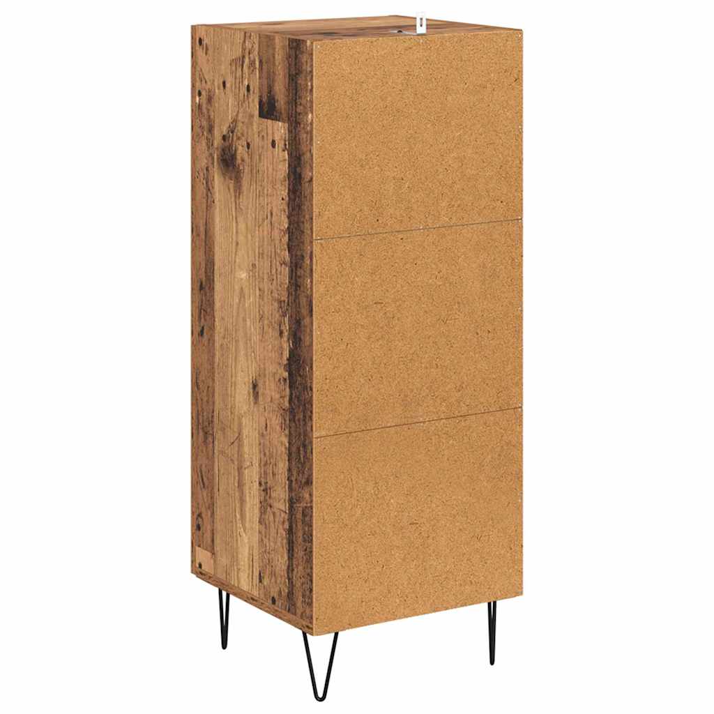 Sideboard Gammelt træ 34,5 x 34 x 90 cm Ingeniørt træ og jern