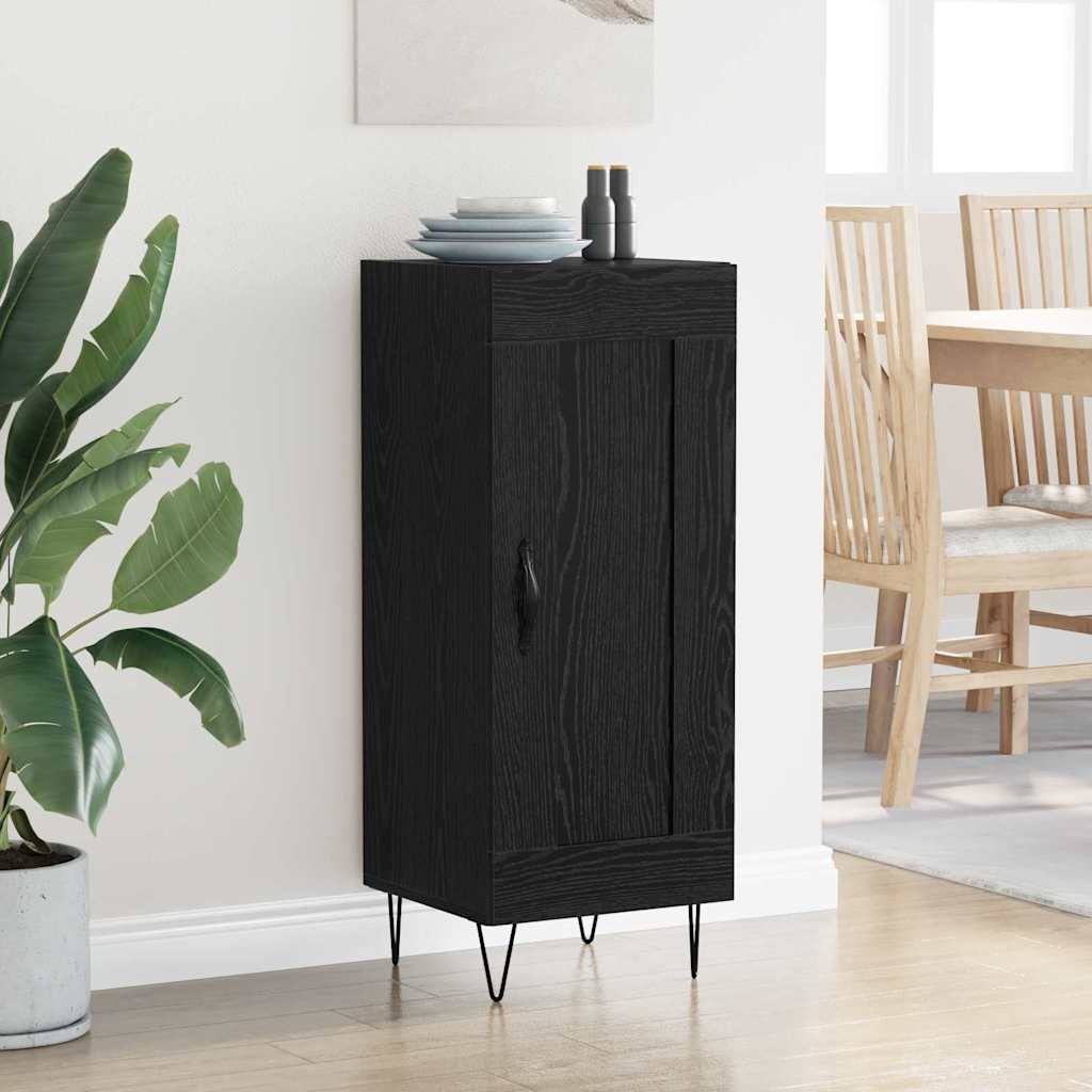 Sideboard Sort eg 34,5 x 34 x 90 cm Ingeniørt træ og jern