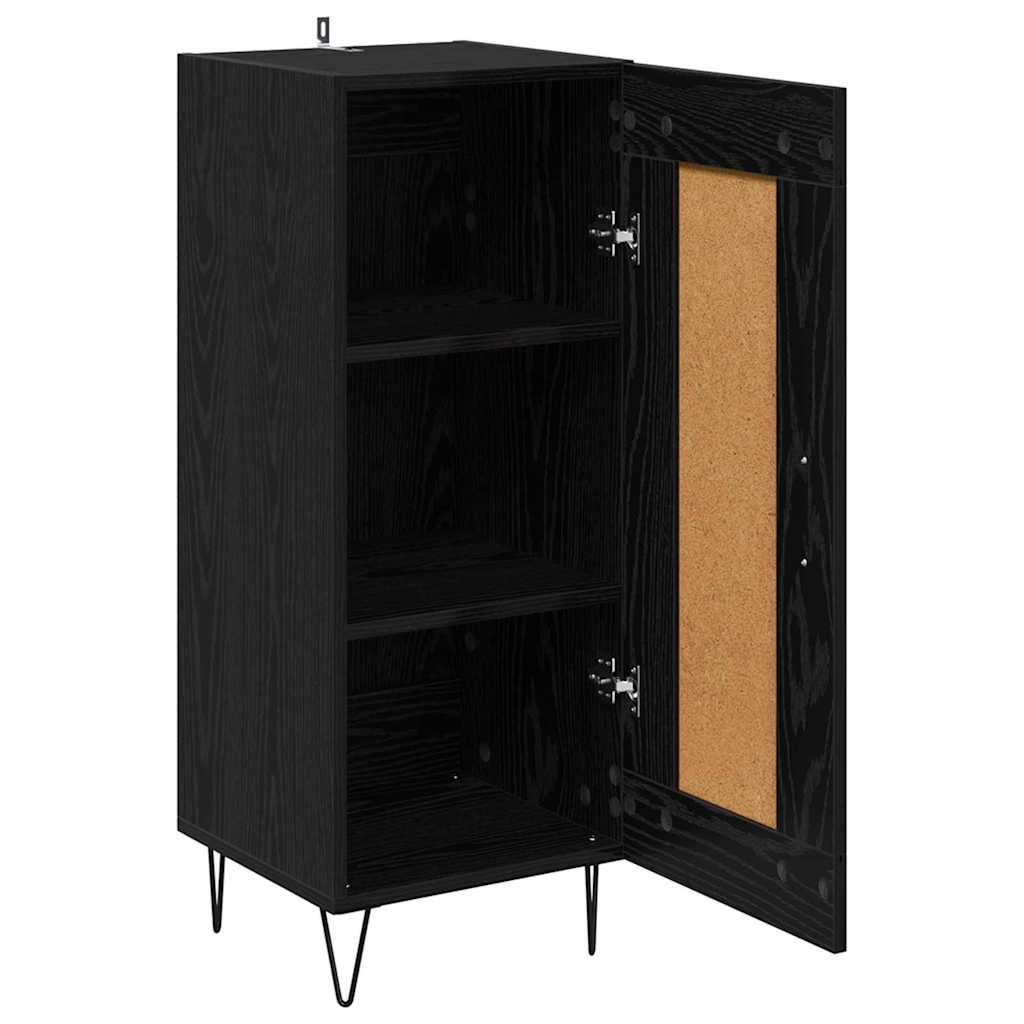 Sideboard Sort eg 34,5 x 34 x 90 cm Ingeniørt træ og jern
