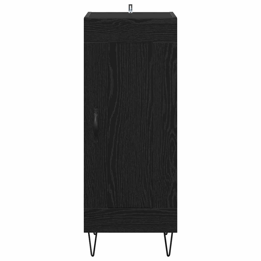 Sideboard Sort eg 34,5 x 34 x 90 cm Ingeniørt træ og jern