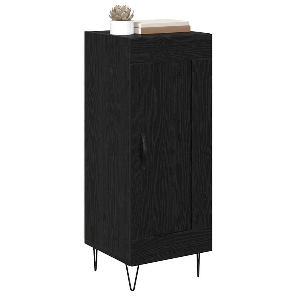 Sideboard Sort eg 34,5 x 34 x 90 cm Ingeniørt træ og jern