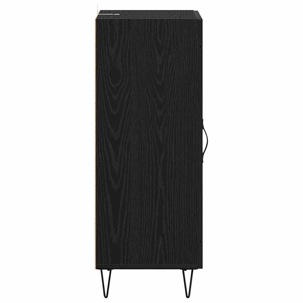 Sideboard Sort eg 34,5 x 34 x 90 cm Ingeniørt træ og jern