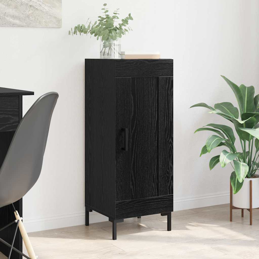 Sideboard Olden Sort eg 34,5 x 34 x 90 cm Ingeniørt træ og jern