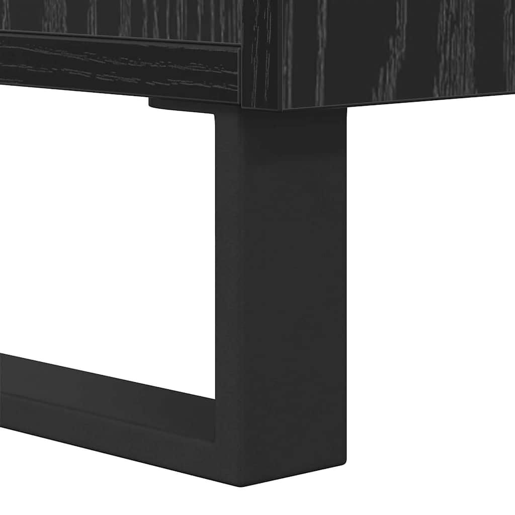 Sideboard Sort eg 34,5 x 34 x 90 cm Ingeniørt træ og jern