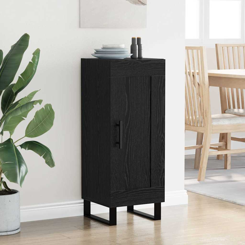 Sideboard Sort eg 34,5 x 34 x 90 cm Ingeniørt træ og jern