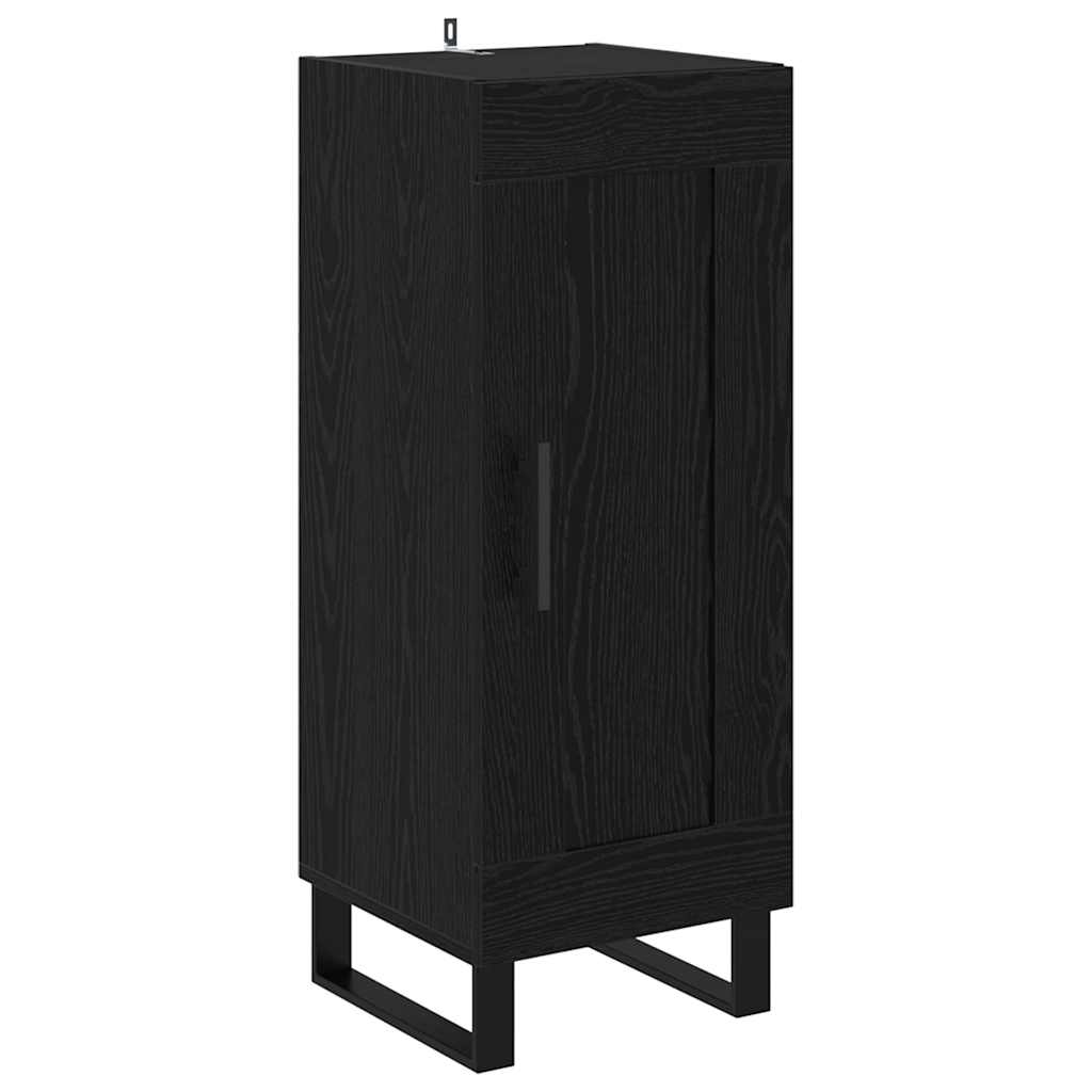 Sideboard Sort eg 34,5 x 34 x 90 cm Ingeniørt træ og jern