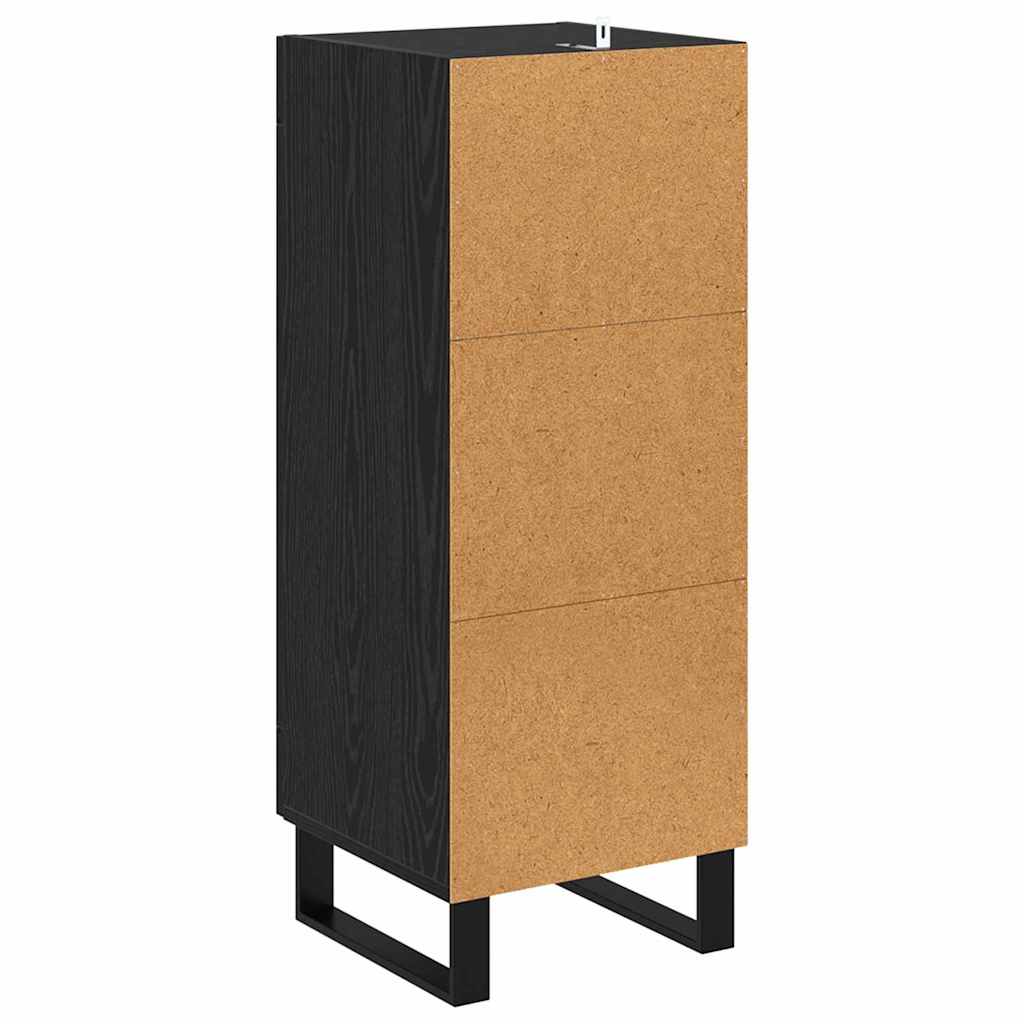 Sideboard Sort eg 34,5 x 34 x 90 cm Ingeniørt træ og jern