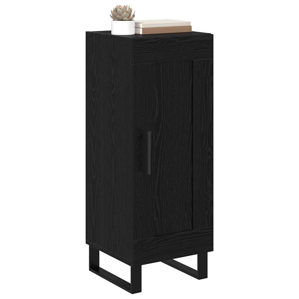 Sideboard Sort eg 34,5 x 34 x 90 cm Ingeniørt træ og jern