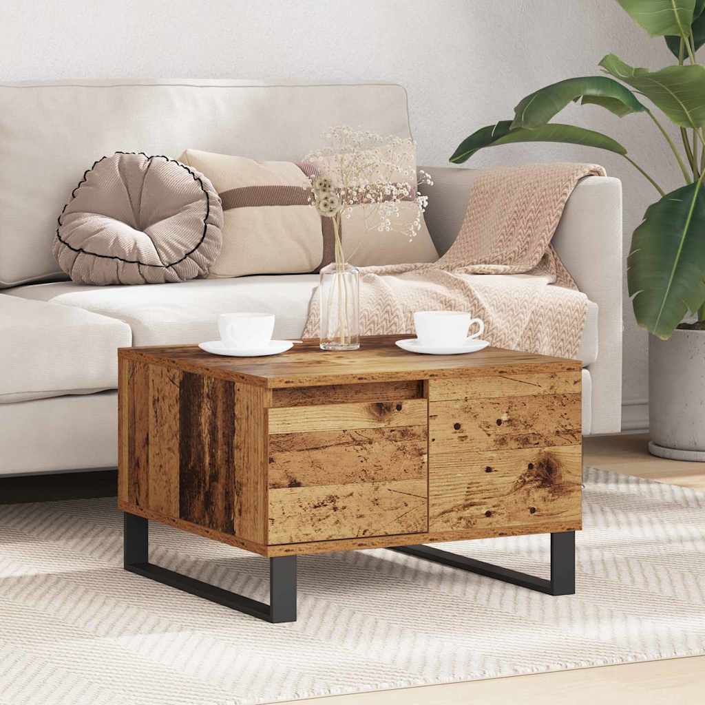 Sofabord Gammelt træ 55 x 55 x 36,5 cm Konstrueret træ
