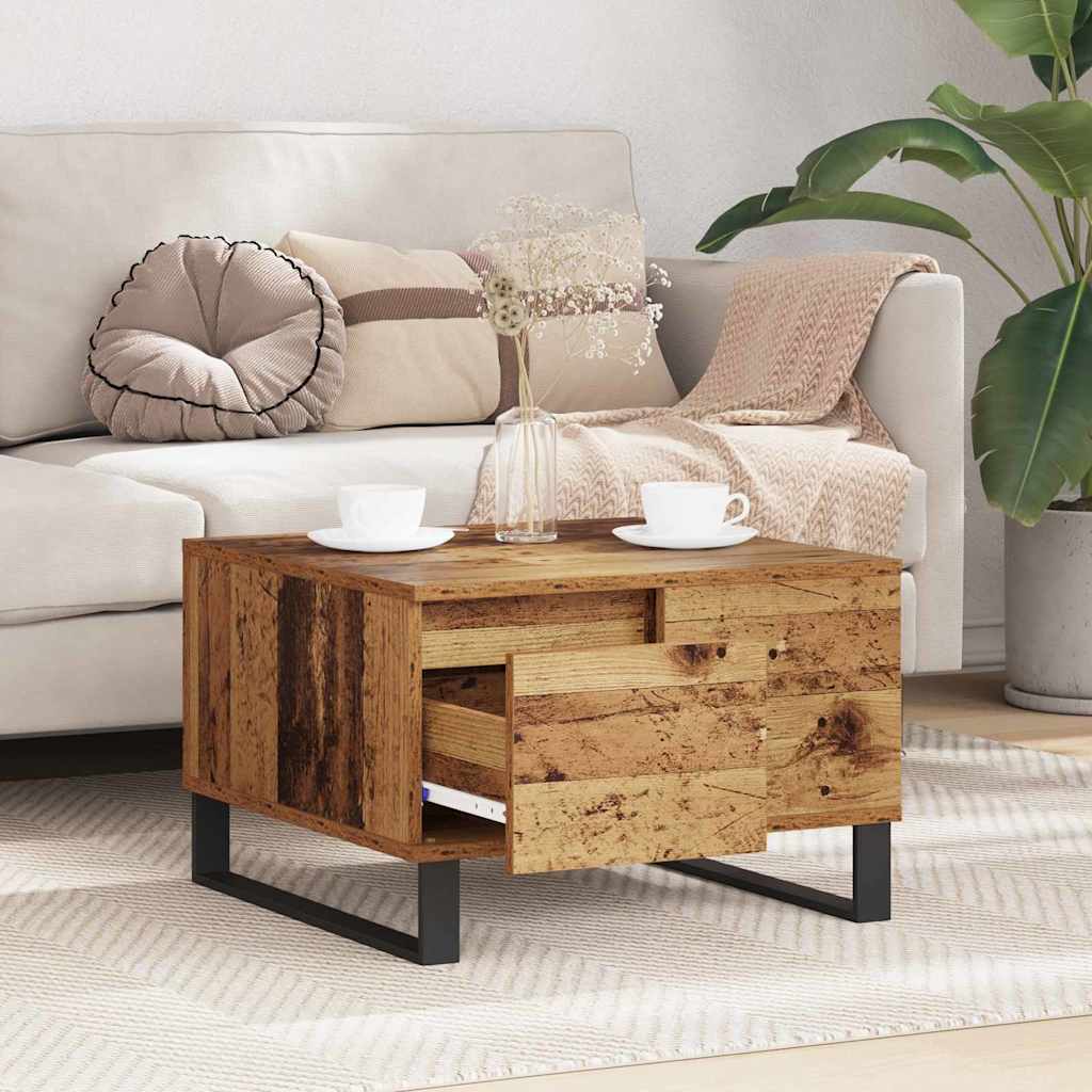 Sofabord Gammelt træ 55 x 55 x 36,5 cm Konstrueret træ
