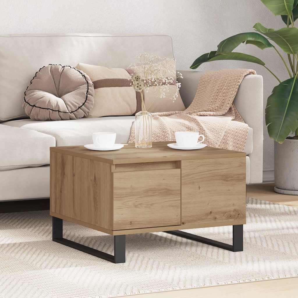 Sofabord Artisan Egetræ 55 x 55 x 36,5 cm Konstrueret træ
