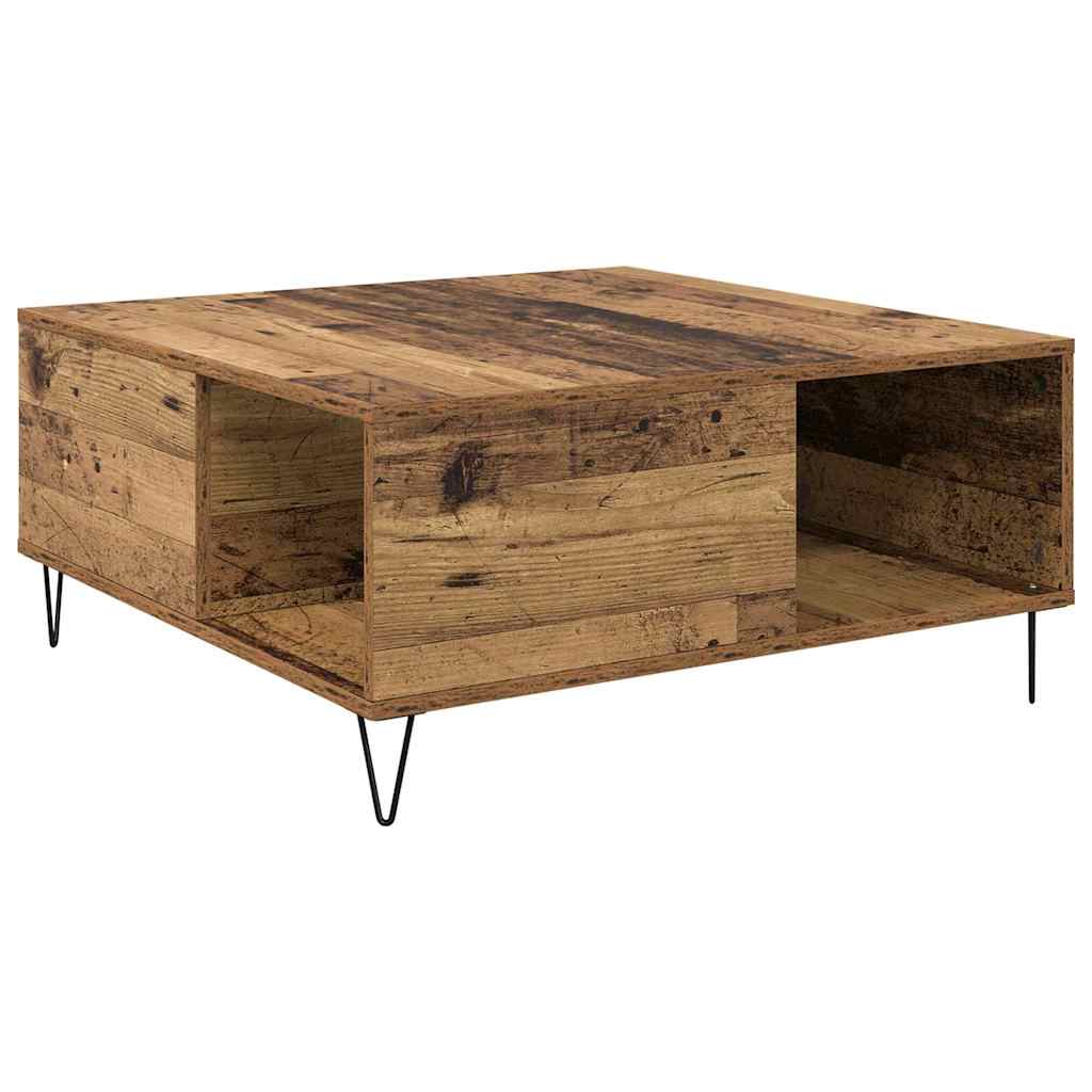 Sofabord Gammelt træ 80 x 80 x 36,5 cm Konstrueret træ