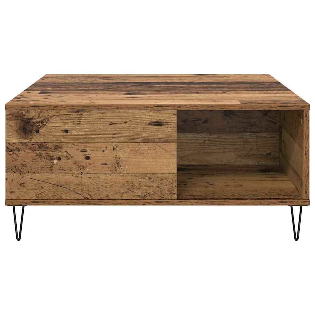 Sofabord Gammelt træ 80 x 80 x 36,5 cm Konstrueret træ