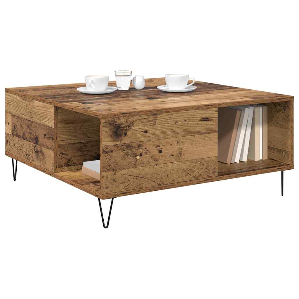 Sofabord Gammelt træ 80 x 80 x 36,5 cm Konstrueret træ