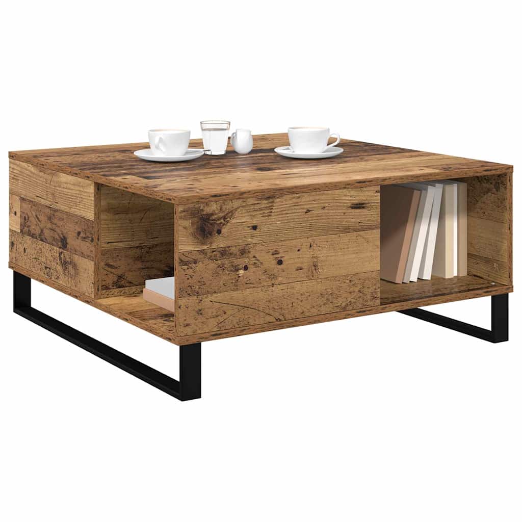 Sofabord Gammelt træ 80 x 80 x 36,5 cm Konstrueret træ