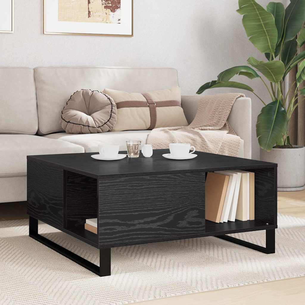 Sofabord Sort eg 80 x 80 x 36,5 cm Konstrueret træ