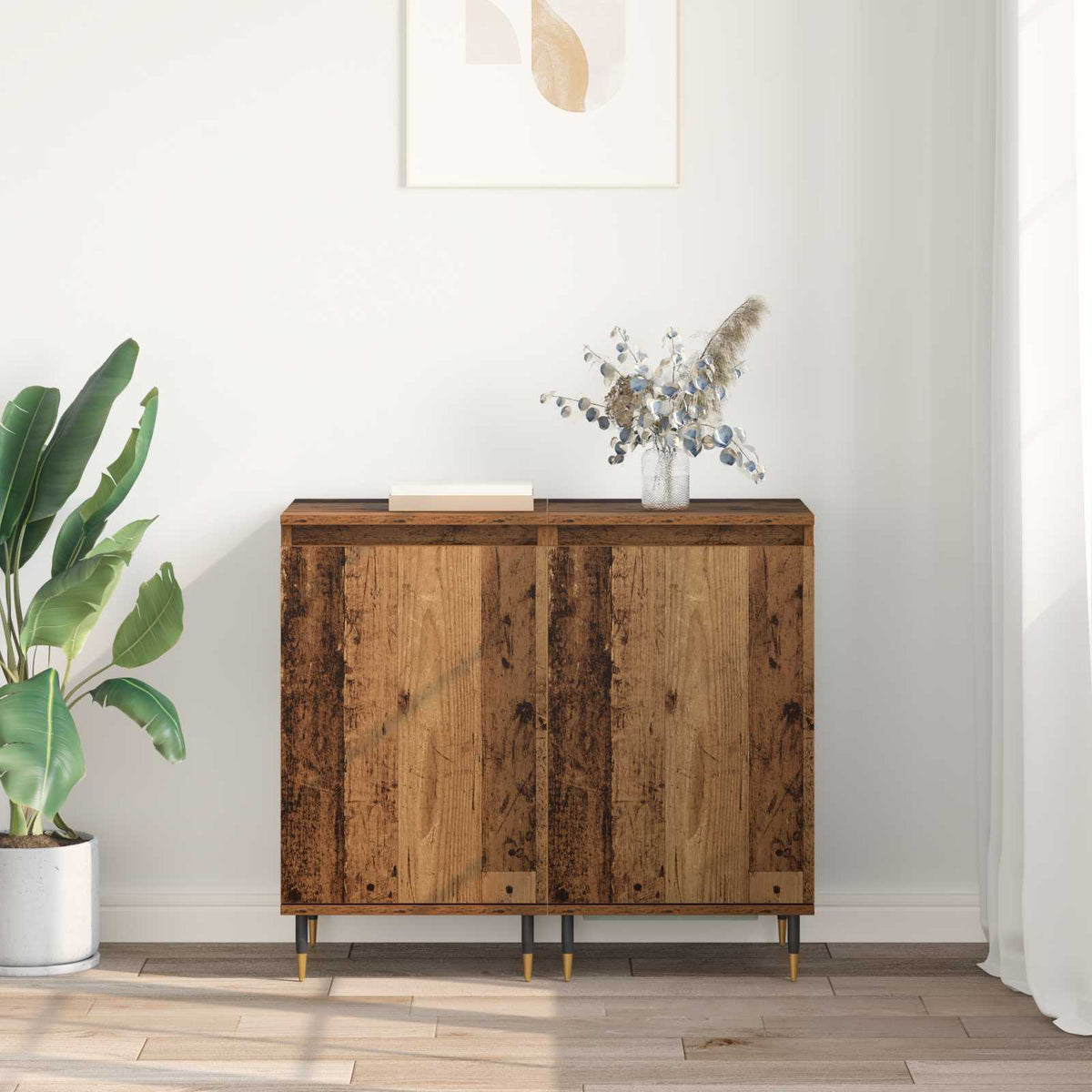Sideboard 2 stk. Gammelt træ 40 x 35 x 70 cm