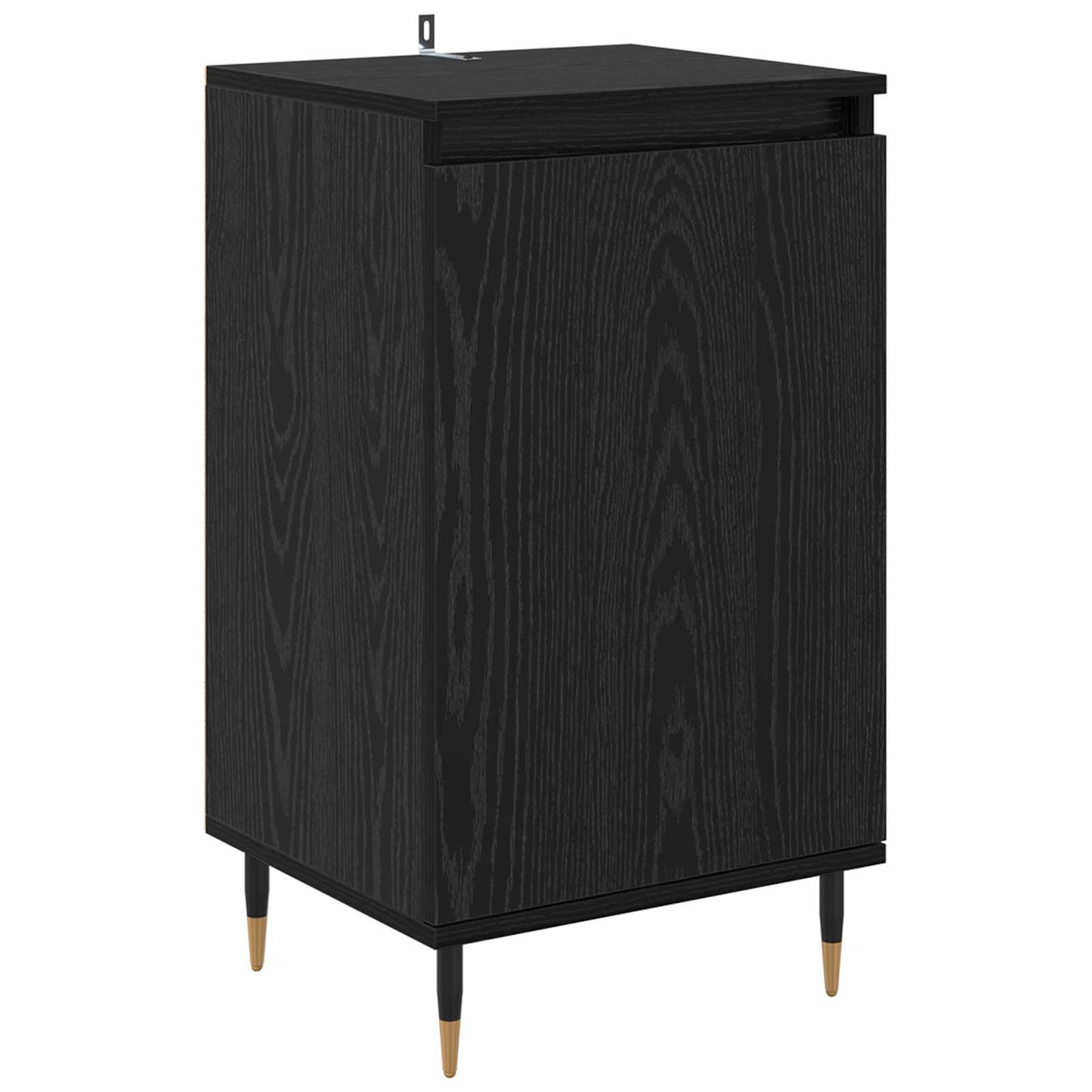 Sideboard 2 stk. Sort eg 40 x 35 x 70 cm Ingeniørt træ og jern