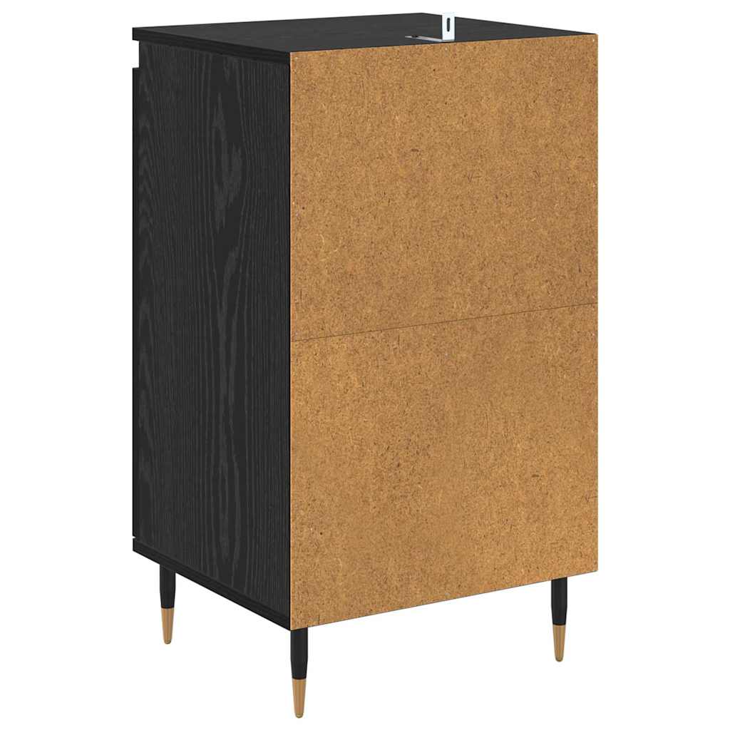 Sideboard 2 stk. Sort eg 40 x 35 x 70 cm Ingeniørt træ og jern