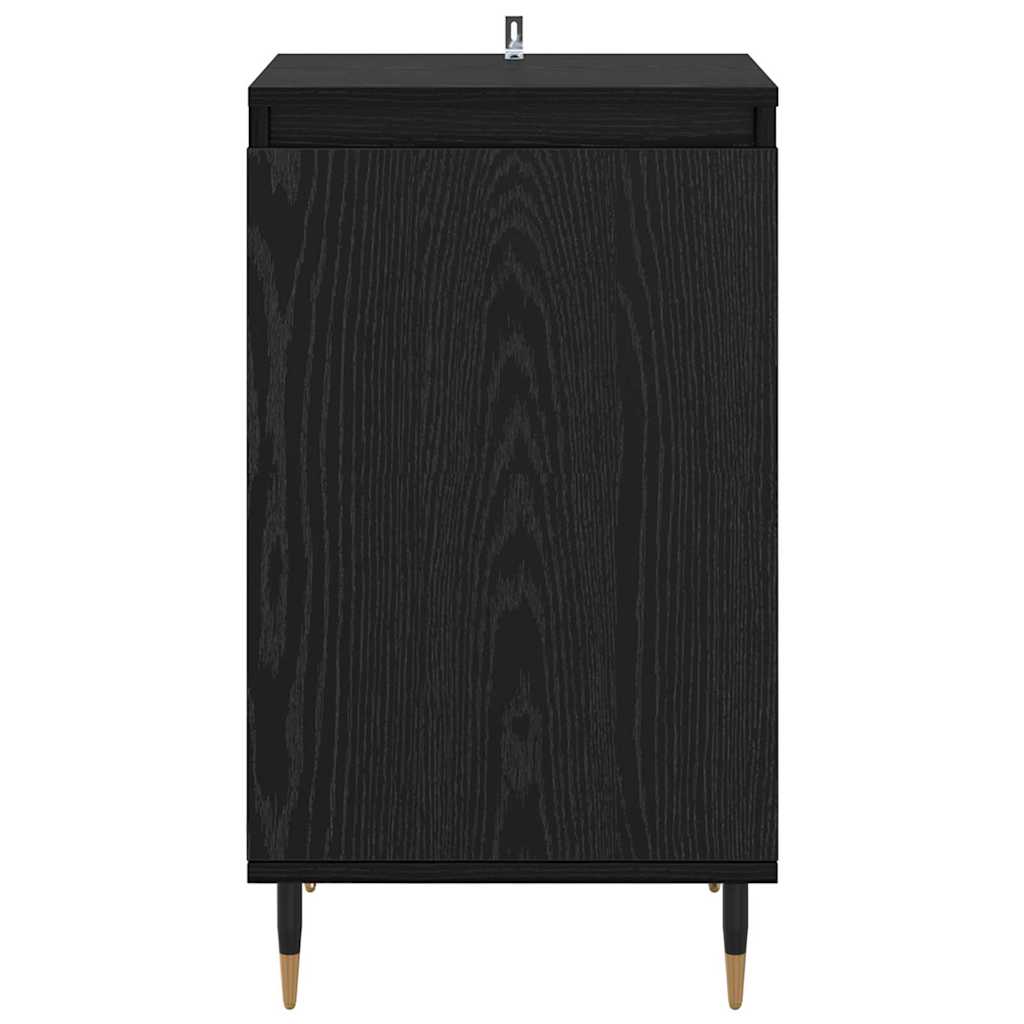 Sideboard 2 stk. Sort eg 40 x 35 x 70 cm Ingeniørt træ og jern