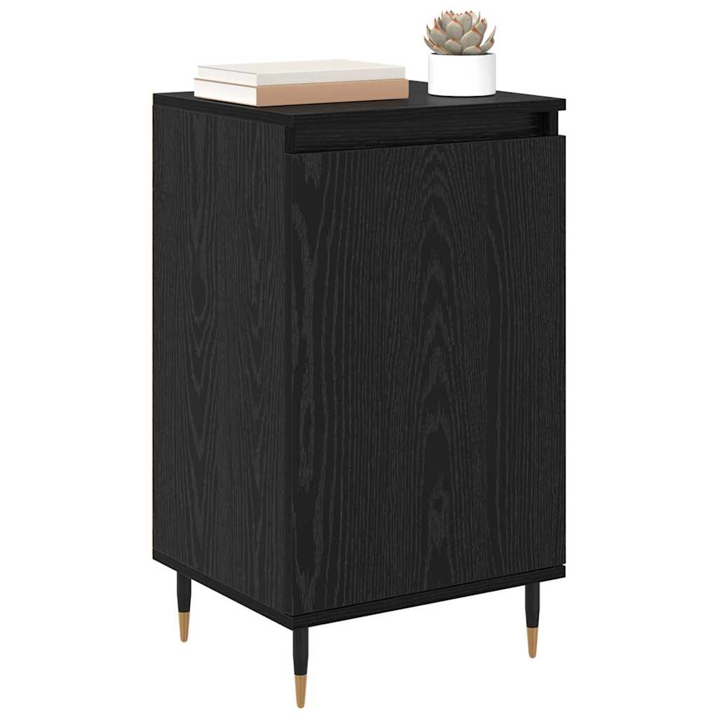 Sideboard 2 stk. Sort eg 40 x 35 x 70 cm Ingeniørt træ og jern