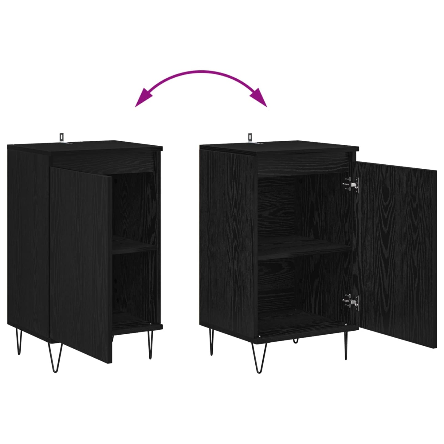 Sideboard Sort eg 40 x 35 x 70 cm Konstrueret træ