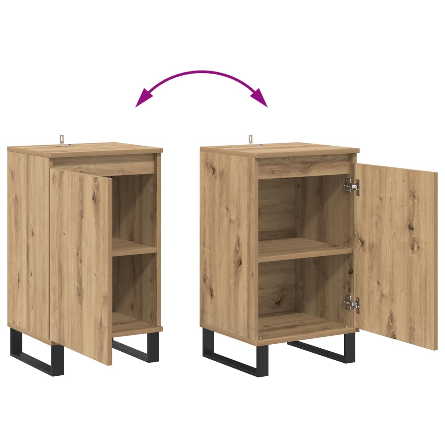 Sideboard Artisan Egetræ 40 x 35 x 70 cm Konstrueret træ