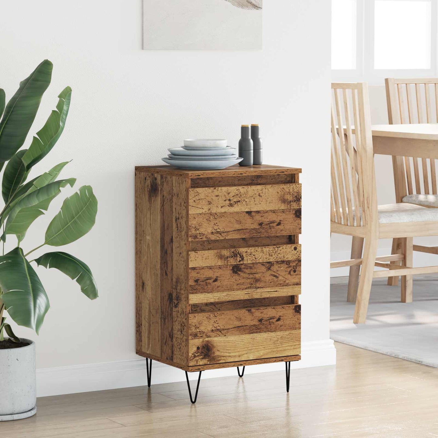 Sideboard Gammelt træ 40 x 35 x 70 cm Ingeniørt træ og jern