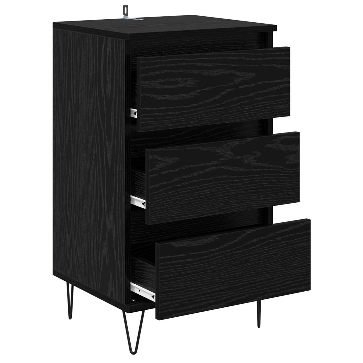 Sideboard Sort eg 40 x 35 x 70 cm Ingeniørt træ og jern