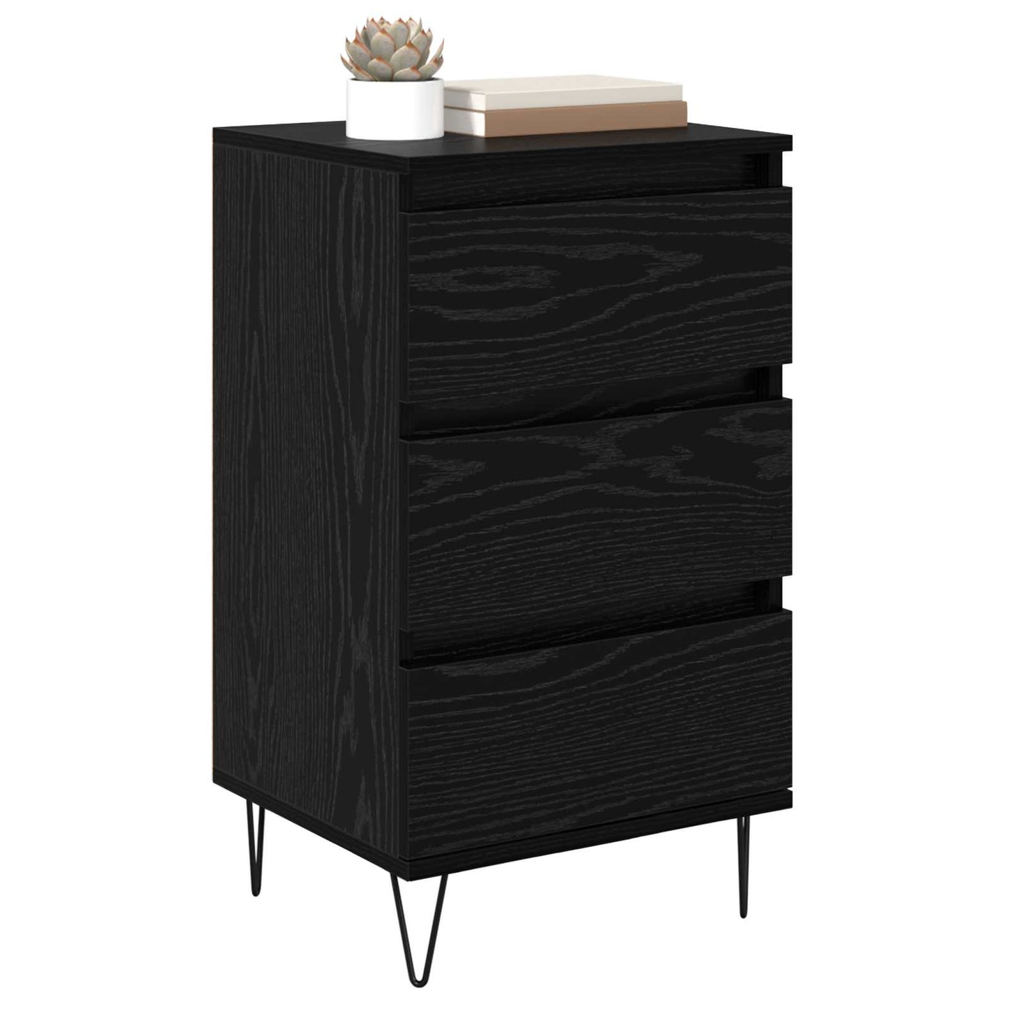 Sideboard Sort eg 40 x 35 x 70 cm Ingeniørt træ og jern