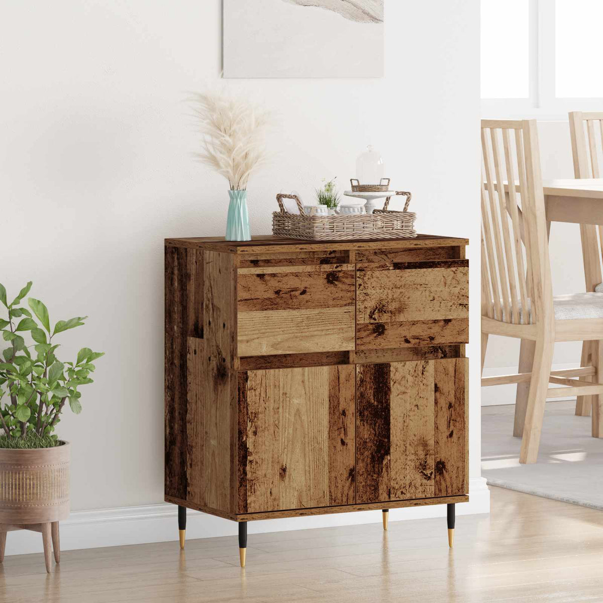 Sideboard Gammelt træ 60 x 35 x 70 cm Ingeniørt træ og jern