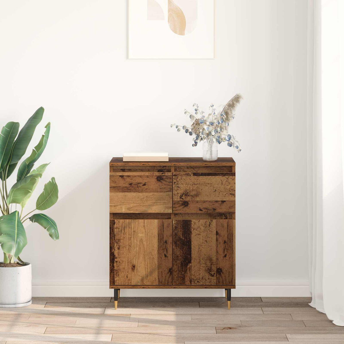Sideboard Gammelt træ 60 x 35 x 70 cm Ingeniørt træ og jern