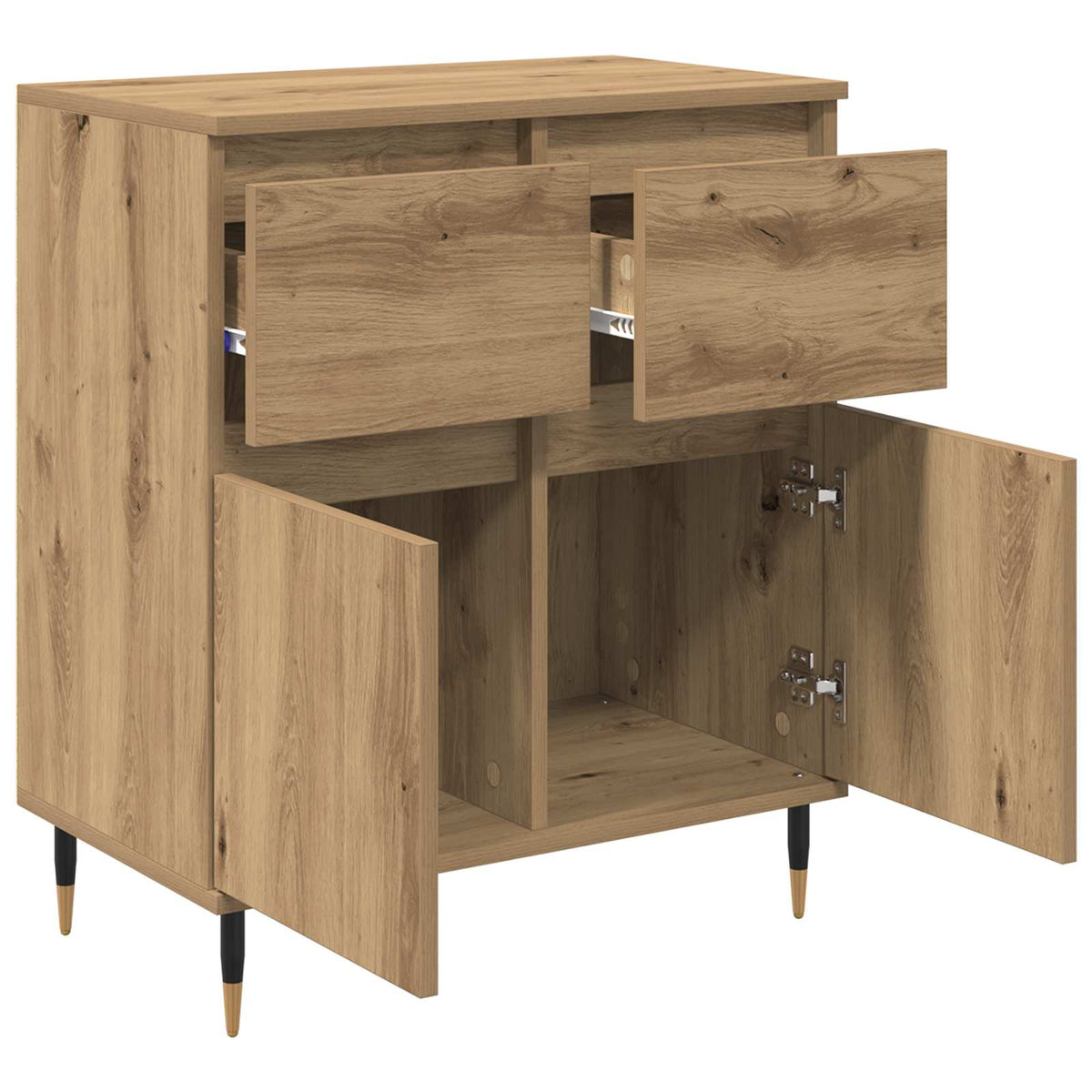 Sideboard Artisan Egetræ 60 x 35 x 70 cm Ingeniørt træ og jern