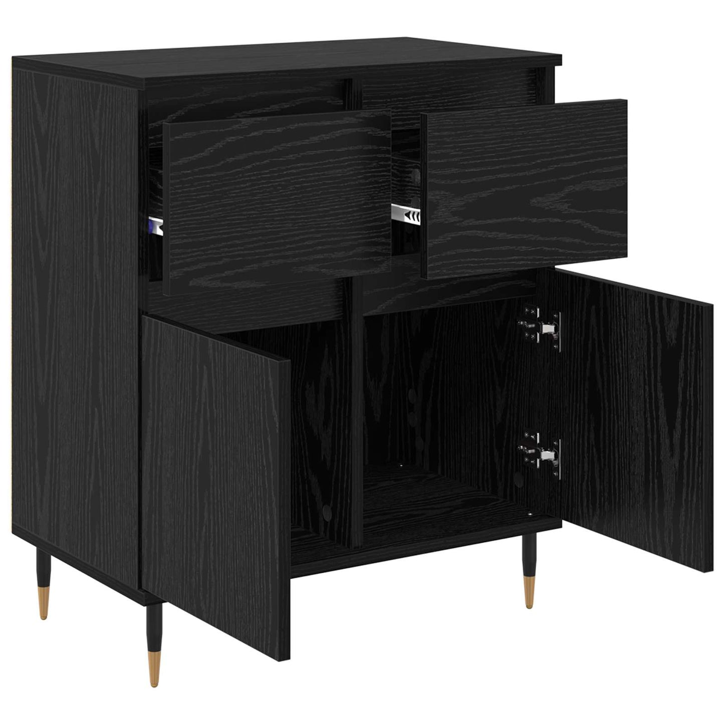 Sideboard Sort eg 60 x 35 x 70 cm Ingeniørt træ og jern