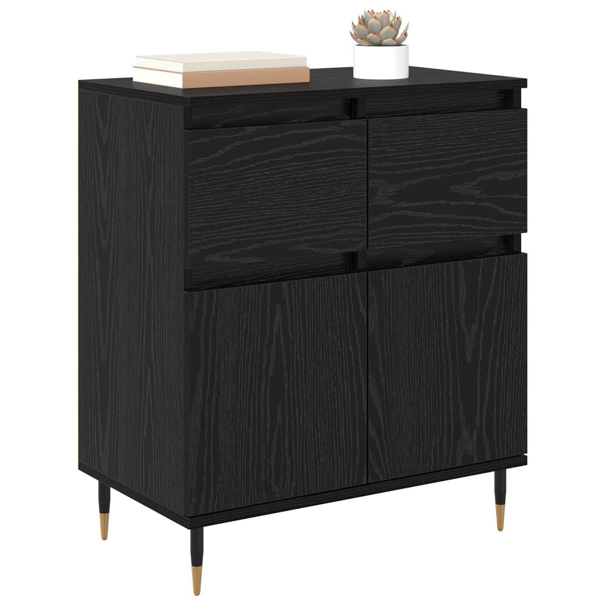 Sideboard Sort eg 60 x 35 x 70 cm Ingeniørt træ og jern