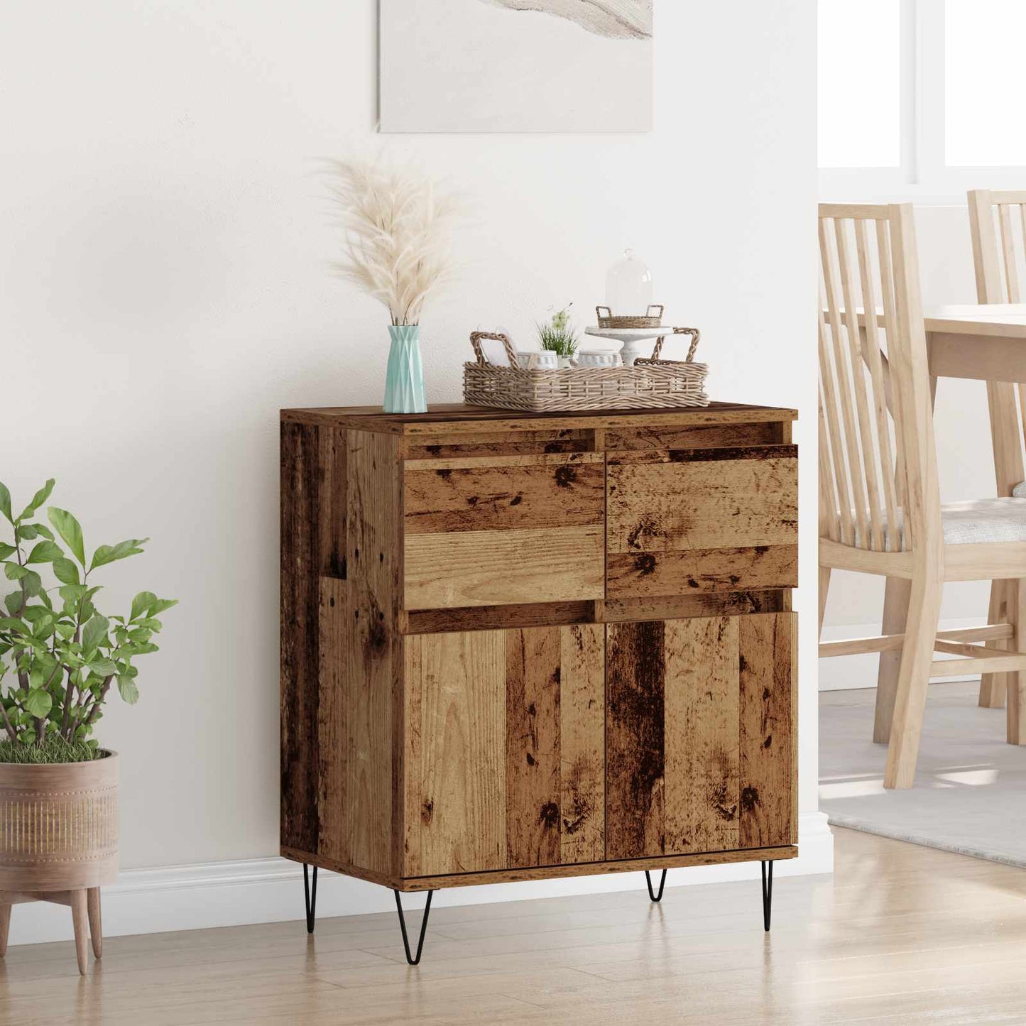 Sideboard Gammelt træ 60 x 35 x 70 cm Ingeniørt træ og jern