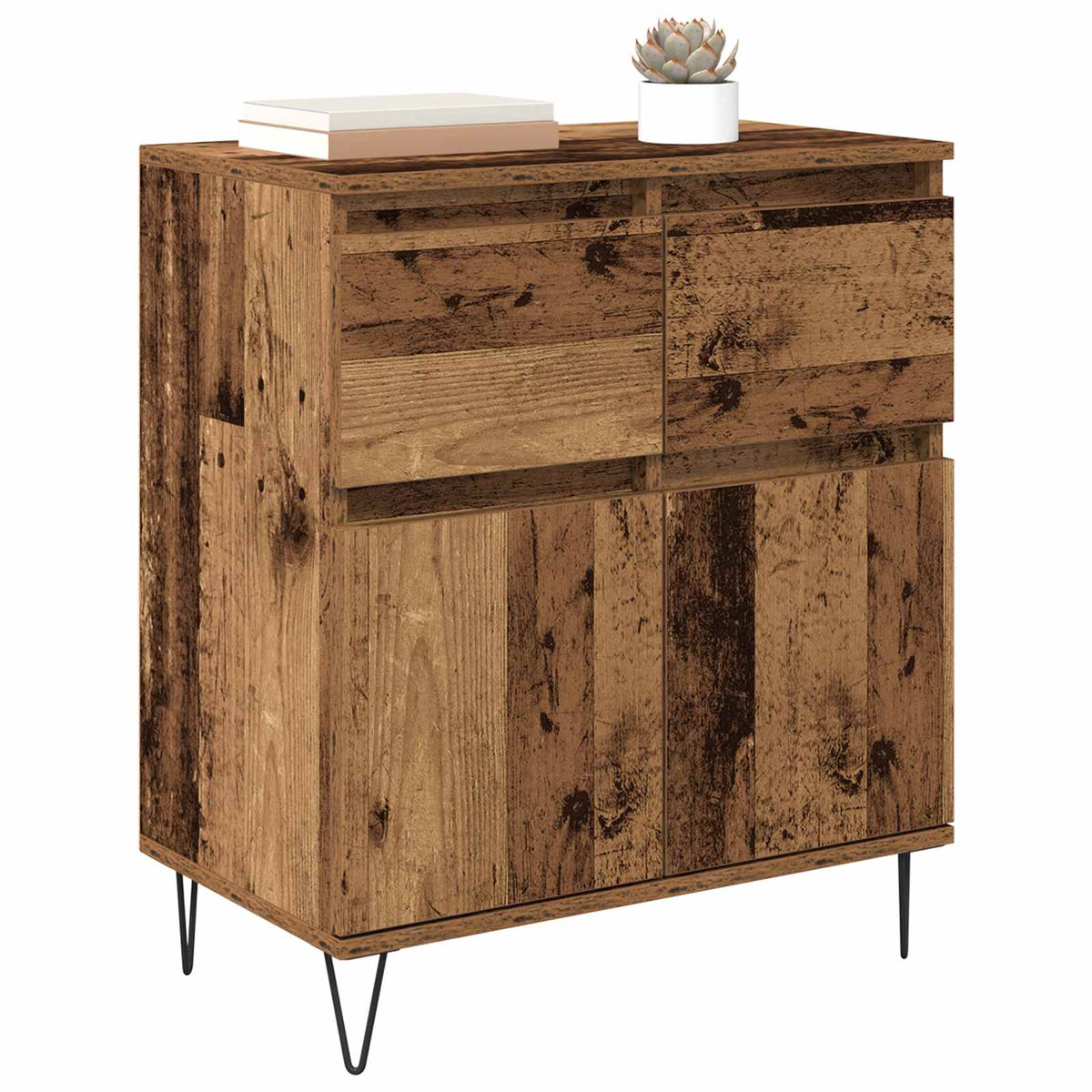 Sideboard Gammelt træ 60 x 35 x 70 cm Ingeniørt træ og jern