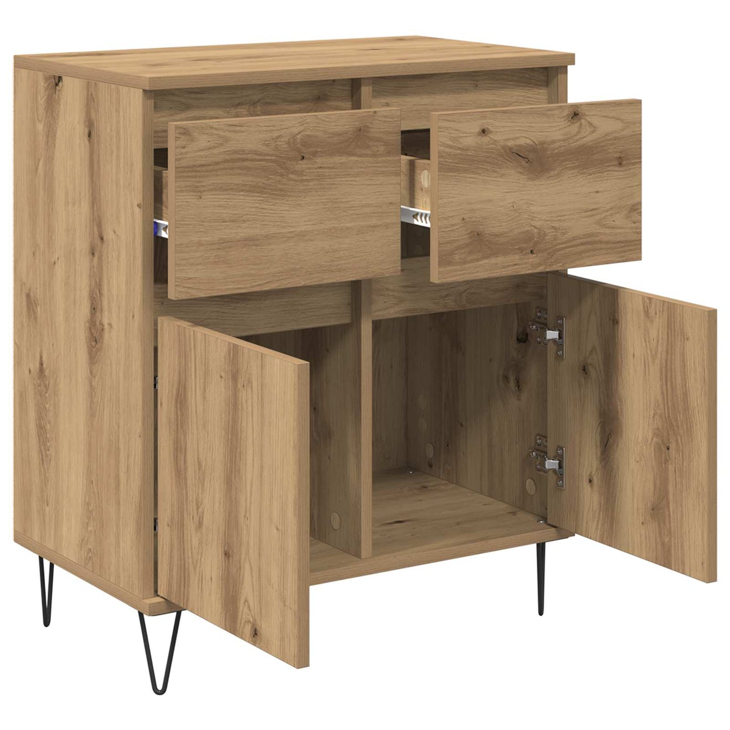 Sideboard Artisan Egetræ 60 x 35 x 70 cm Ingeniørt træ og jern