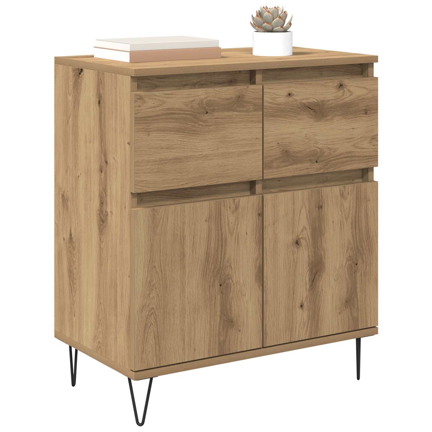 Sideboard Artisan Egetræ 60 x 35 x 70 cm Ingeniørt træ og jern