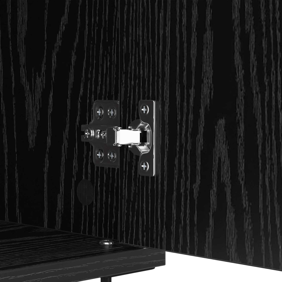 Sideboard Sort eg 60 x 35 x 70 cm Ingeniørt træ og jern