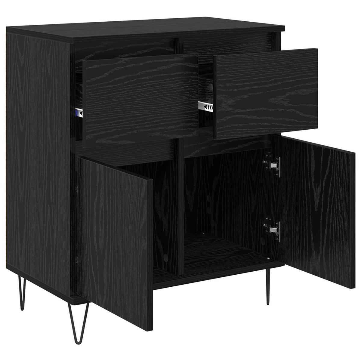 Sideboard Sort eg 60 x 35 x 70 cm Ingeniørt træ og jern