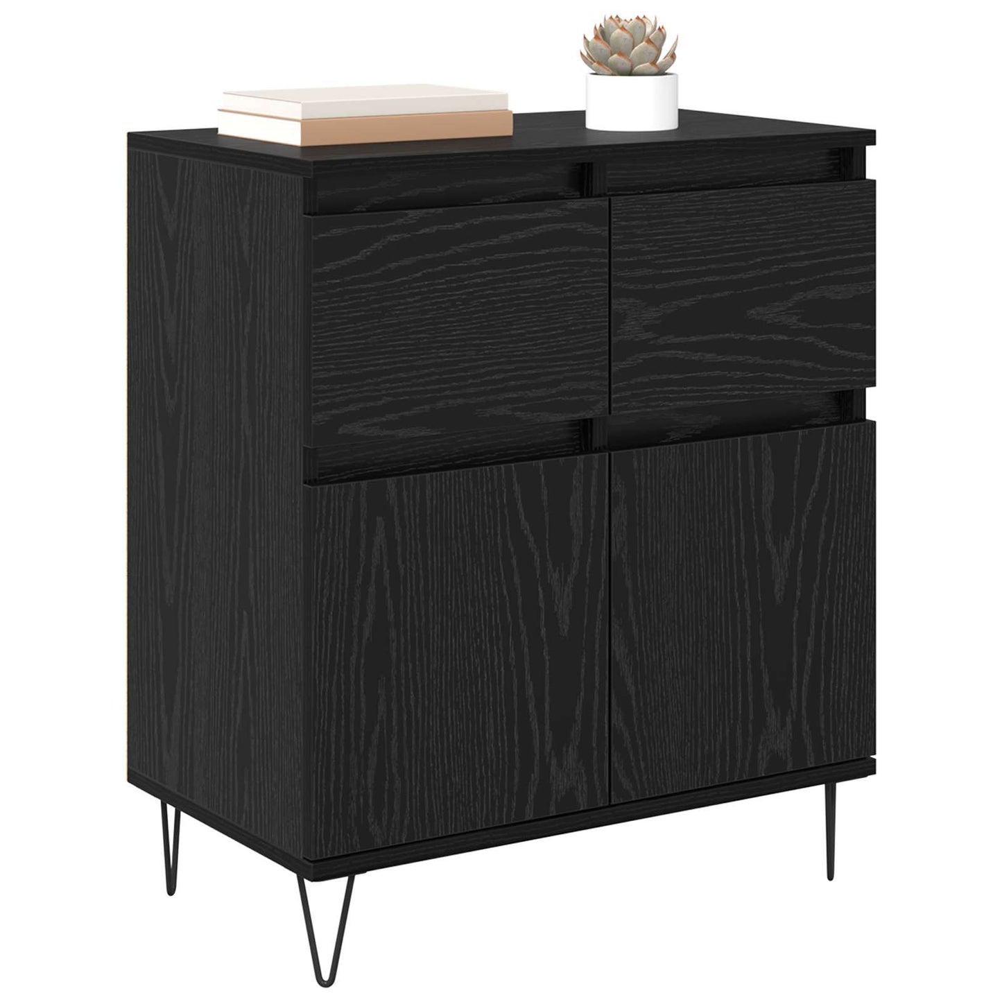 Sideboard Sort eg 60 x 35 x 70 cm Ingeniørt træ og jern