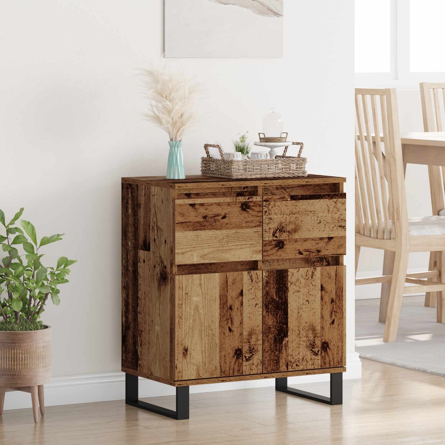Sideboard Gammelt træ 60 x 35 x 70 cm Ingeniørt træ og jern