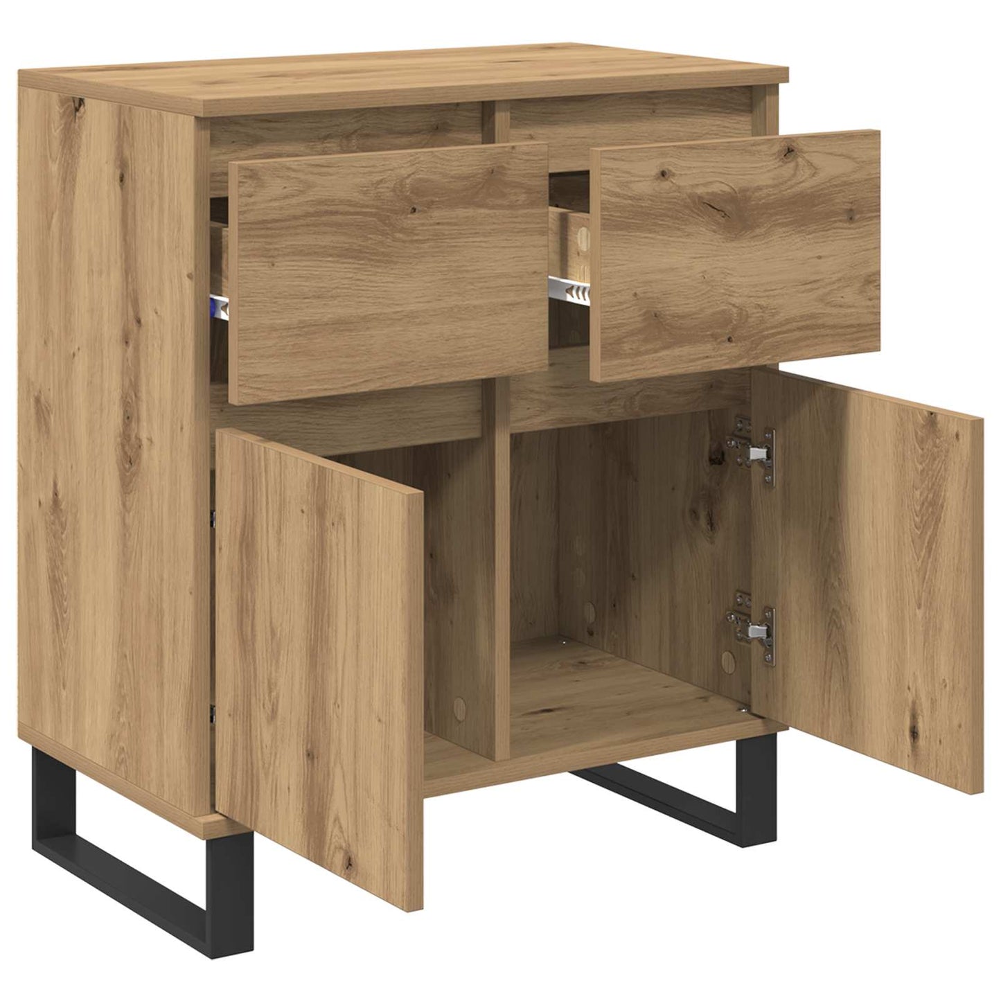 Sideboard Artisan Egetræ 60 x 35 x 70 cm Ingeniørt træ og jern